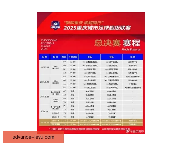 重庆超级联赛赛程全面公布 新赛季精彩对决一触即发